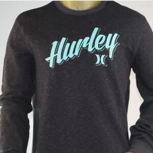 HURLEY MEN'S BLACK PULL-OVER SWEATSHIRT W/SHADOW LOGO Size Large